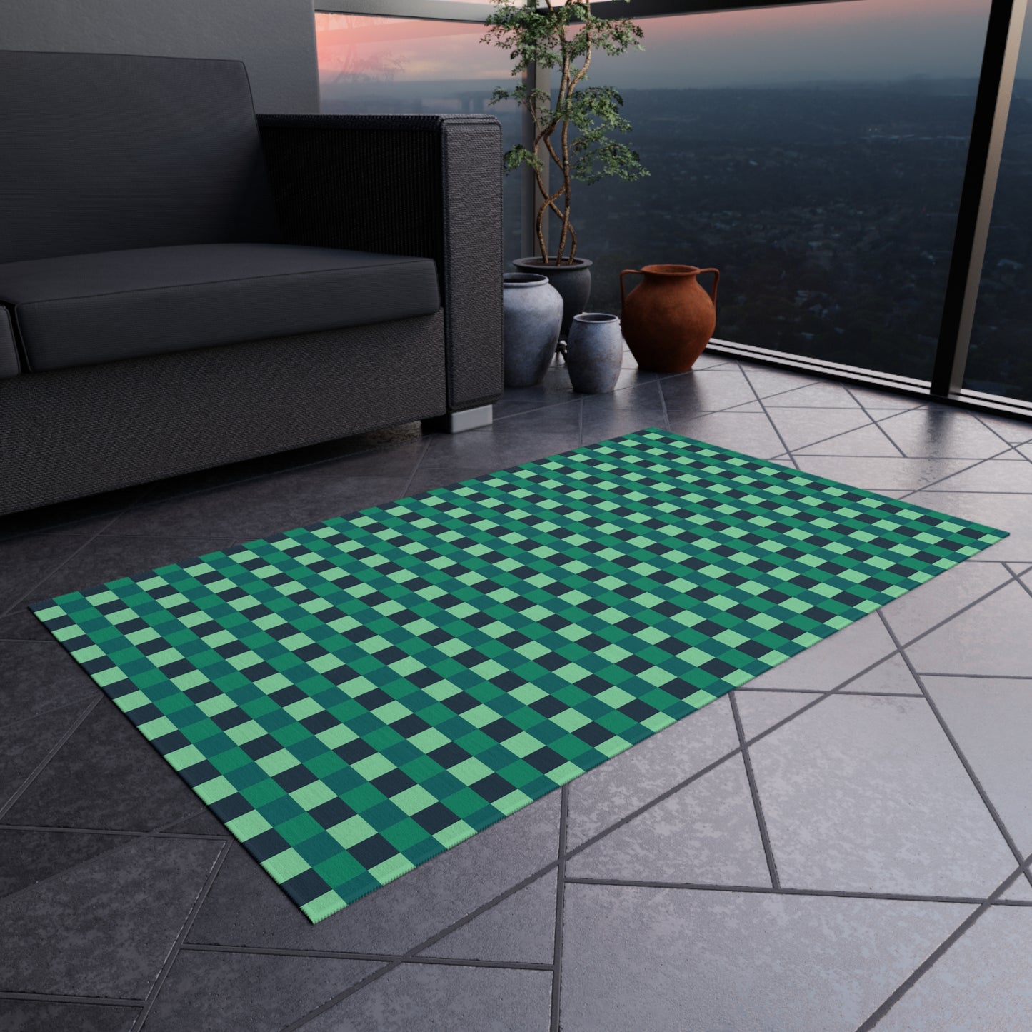 Already Coolest Check Outdoor Rug