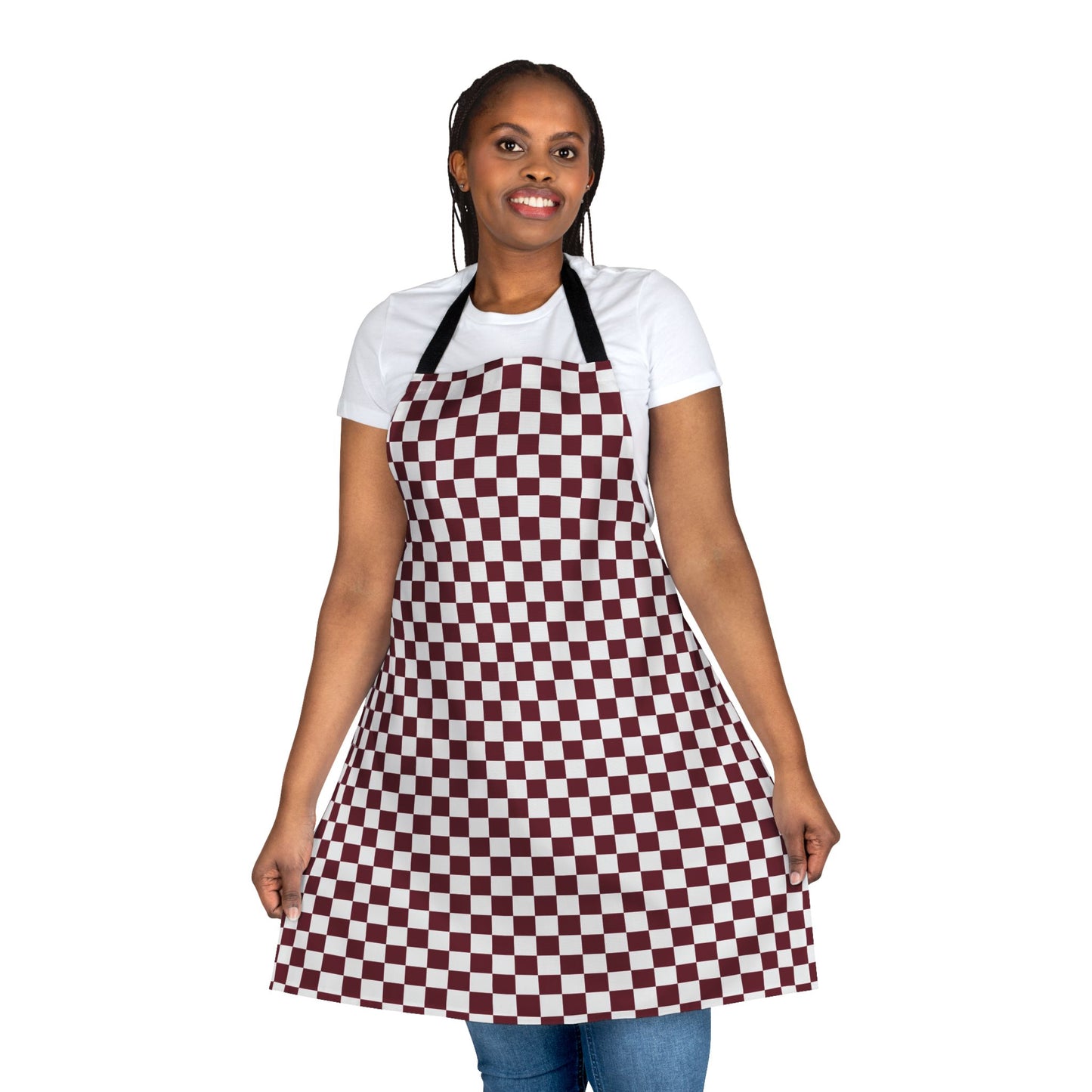 Pomegranate Check Apron