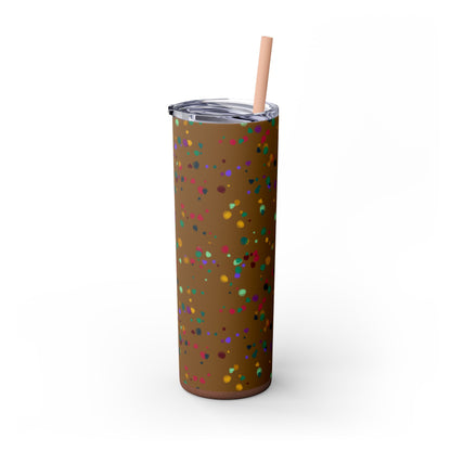 Color Chaos Skinny Tumbler with Straw, 20oz