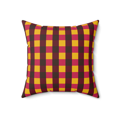 Warmest Winter Check Faux Suede Square Pillow