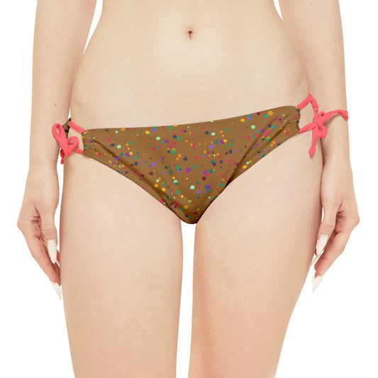 Color Chaos Loop Tie Side Bikini Bottom