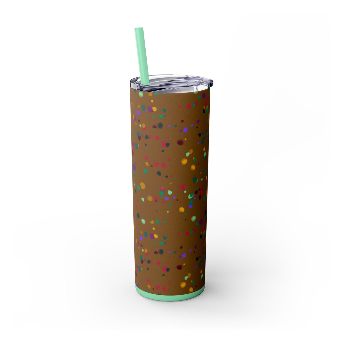 Color Chaos Skinny Tumbler with Straw, 20oz