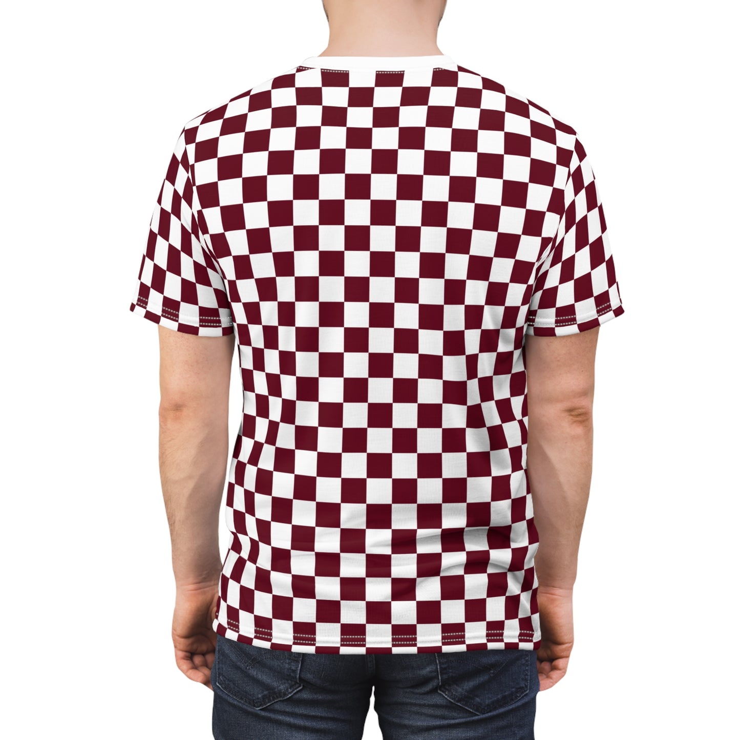 Pomegranate Check Unisex Cut & Sew Tee