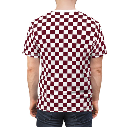 Pomegranate Check Unisex Cut & Sew Tee