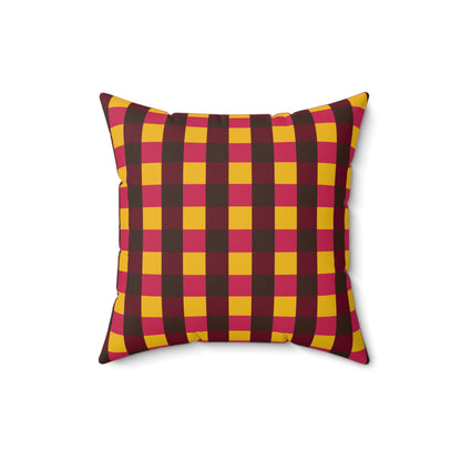 Warmest Winter Check Faux Suede Square Pillow