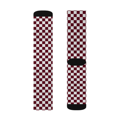 Pomegranate Check Socks