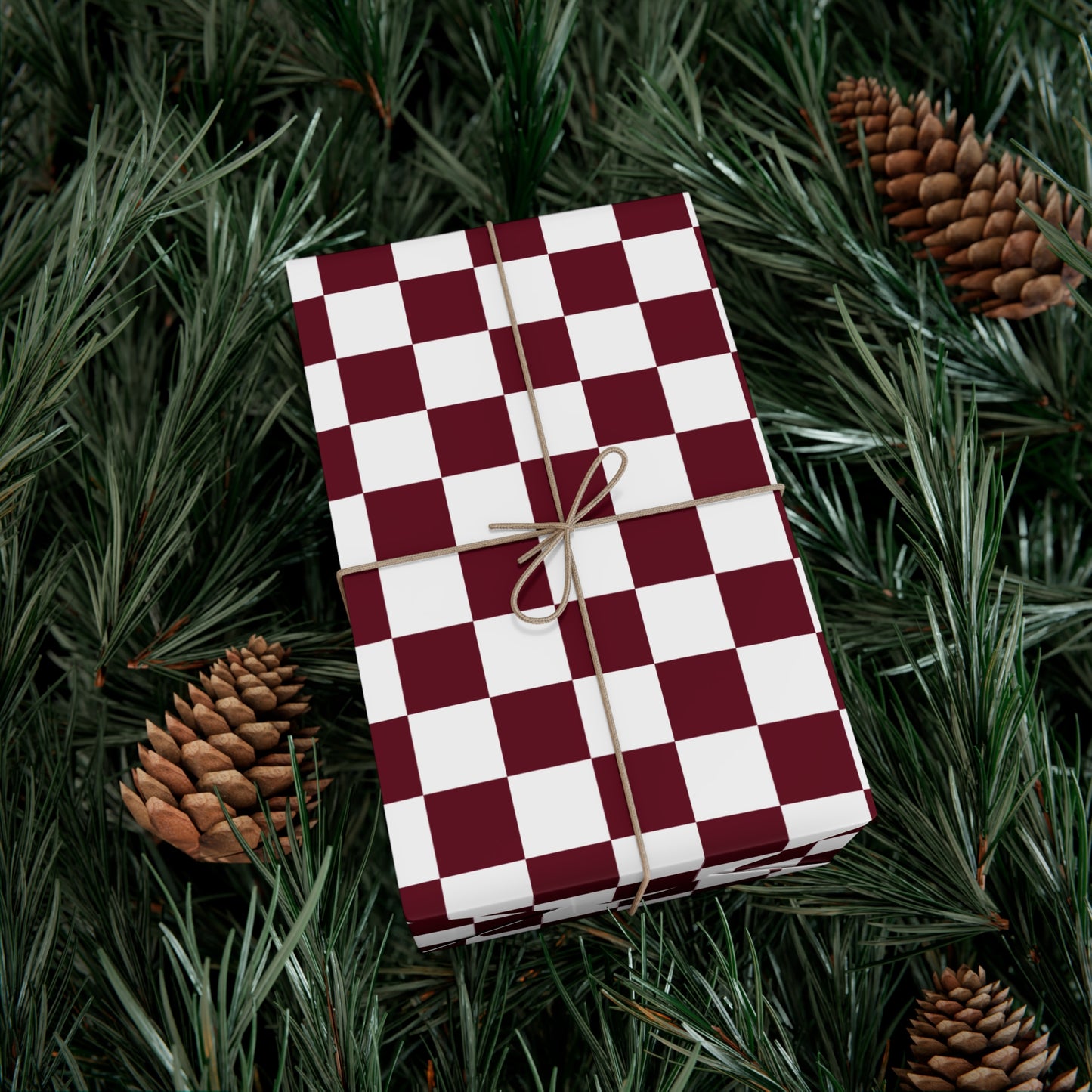 Pomegranate Check Gift Wrap Paper