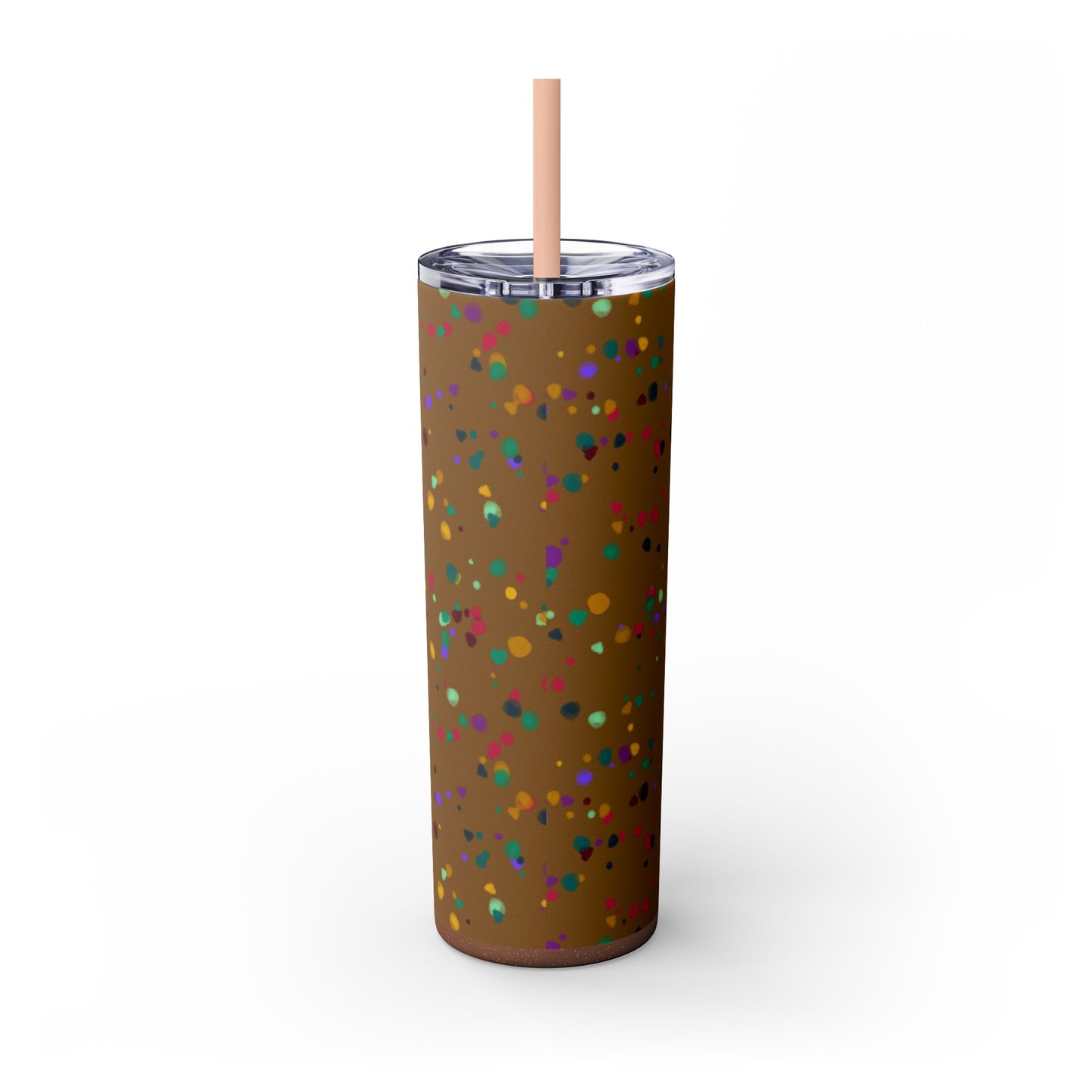 Color Chaos Skinny Tumbler with Straw, 20oz