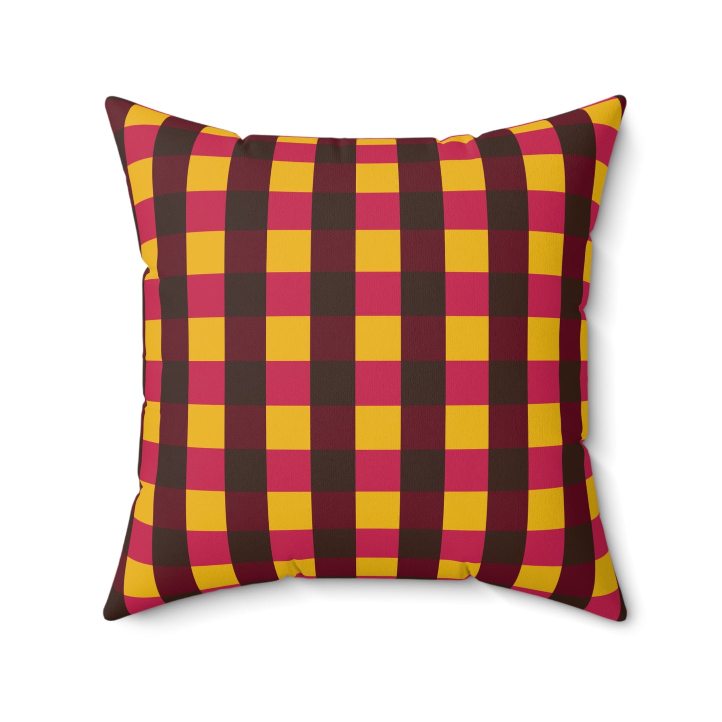 Warmest Winter Check Faux Suede Square Pillow