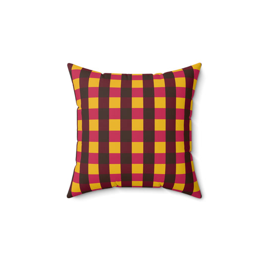 Warmest Winter Check Faux Suede Square Pillow