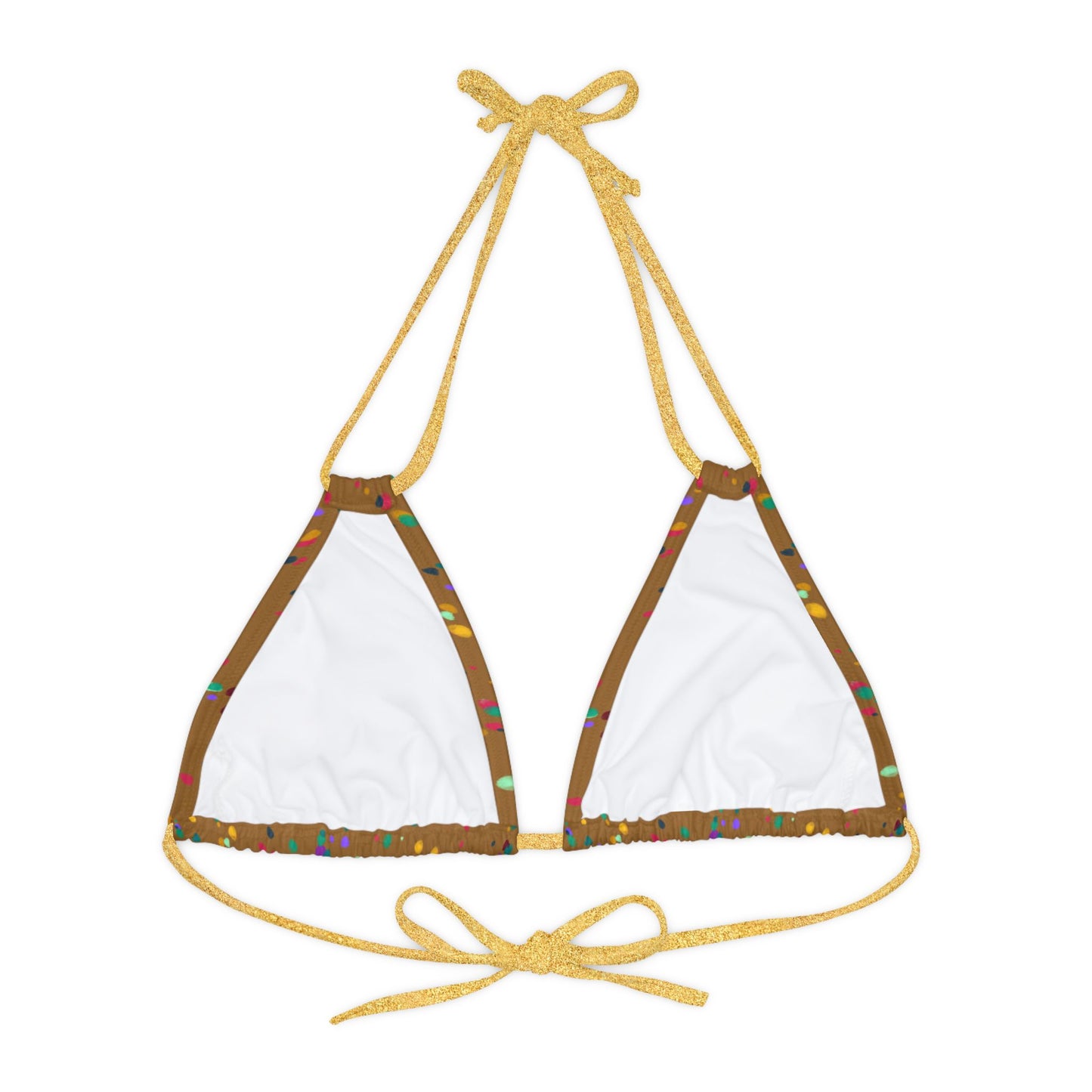 Color Chaos Strappy Triangle Bikini Top