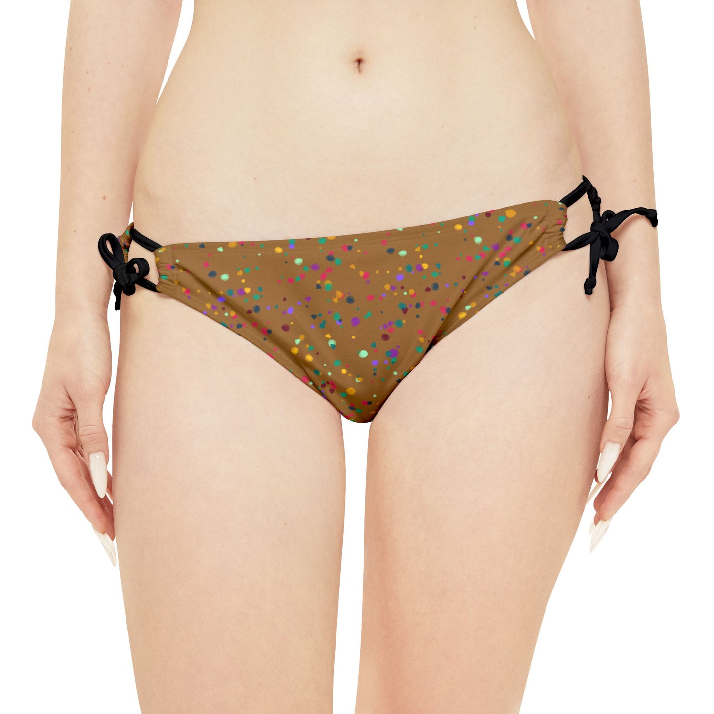 Color Chaos Loop Tie Side Bikini Bottom