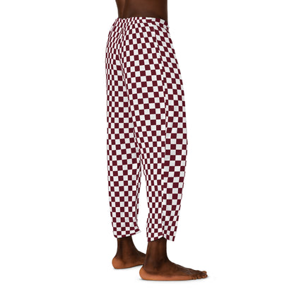 Pomegranate Check Men's Pajama Pants