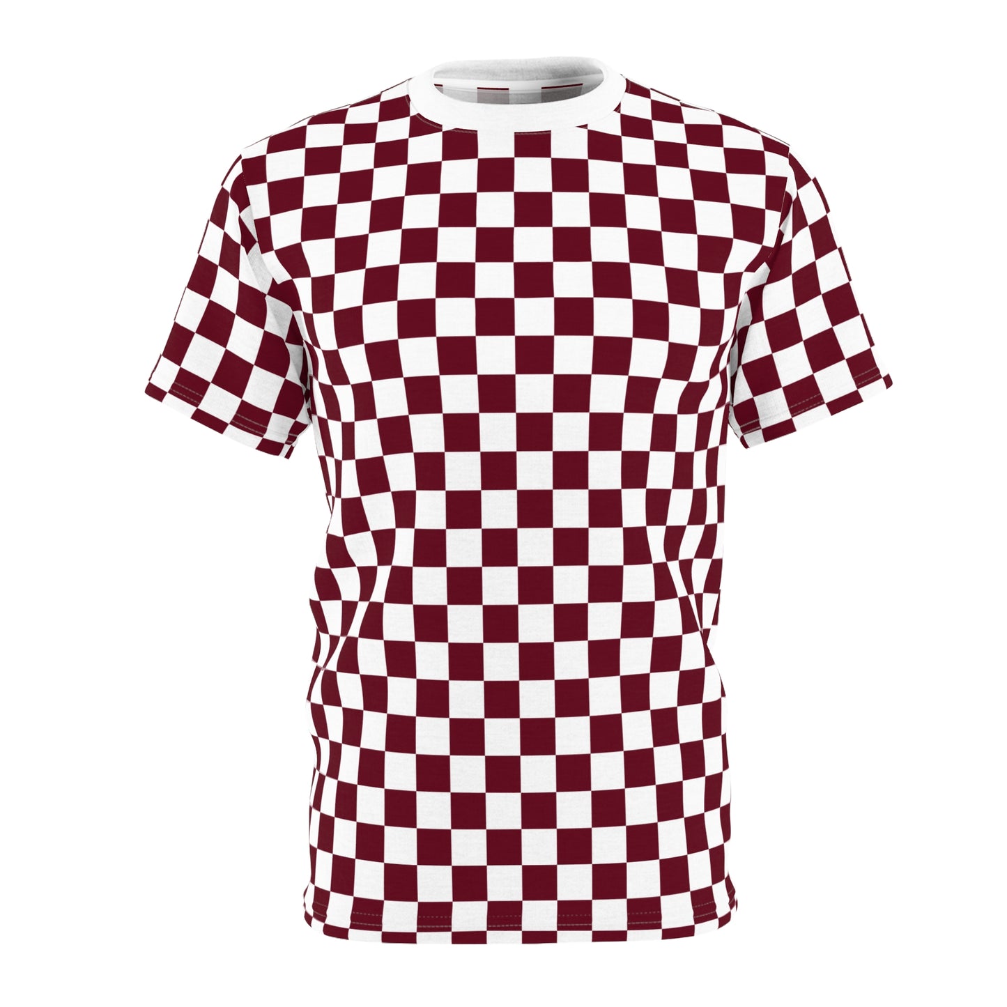 Pomegranate Check Unisex Cut & Sew Tee