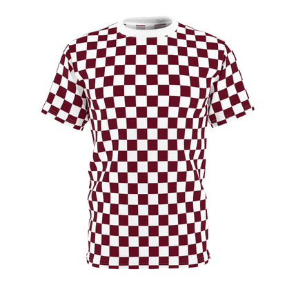 Pomegranate Check Unisex Cut & Sew Tee