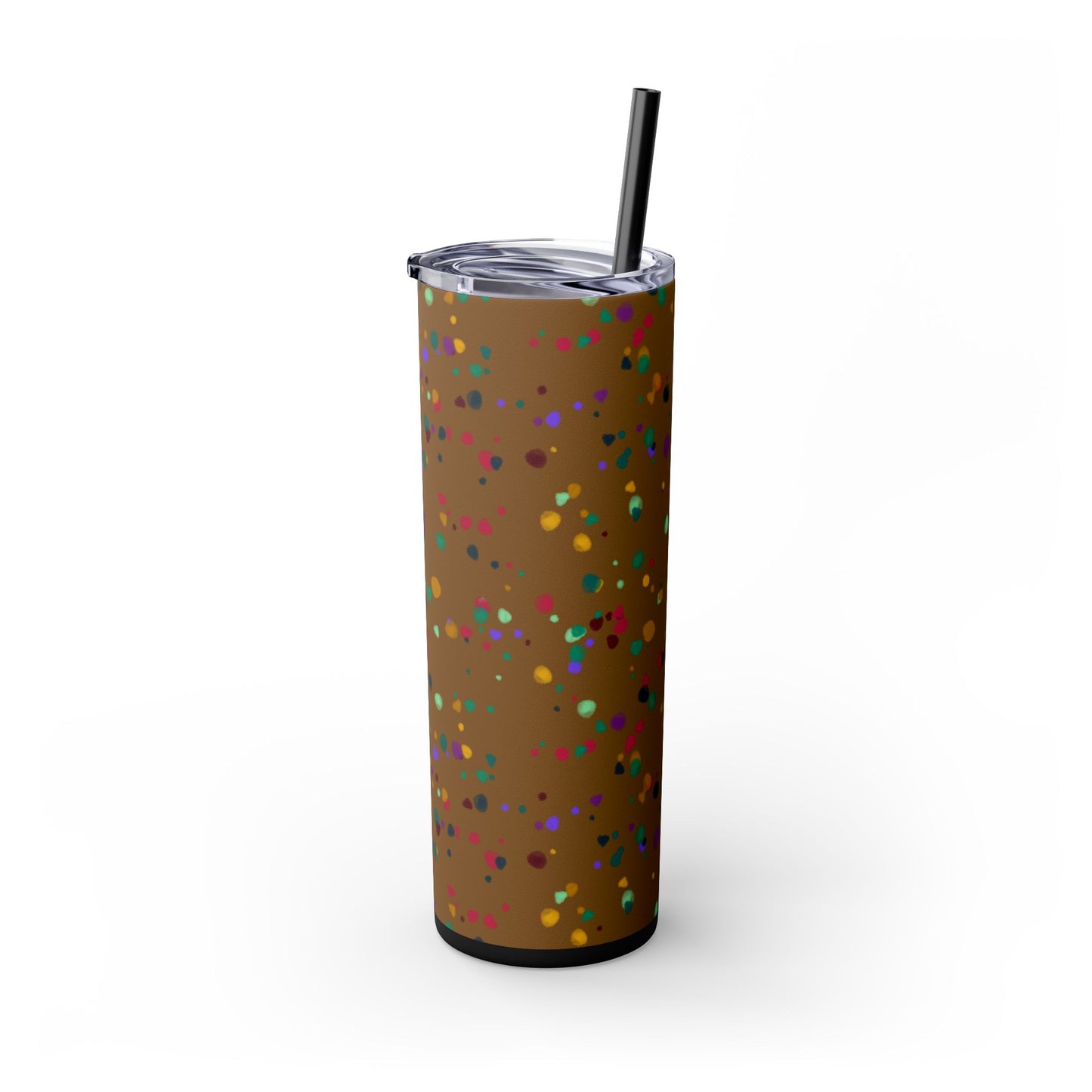 Color Chaos Skinny Tumbler with Straw, 20oz