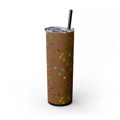 Color Chaos Skinny Tumbler with Straw, 20oz