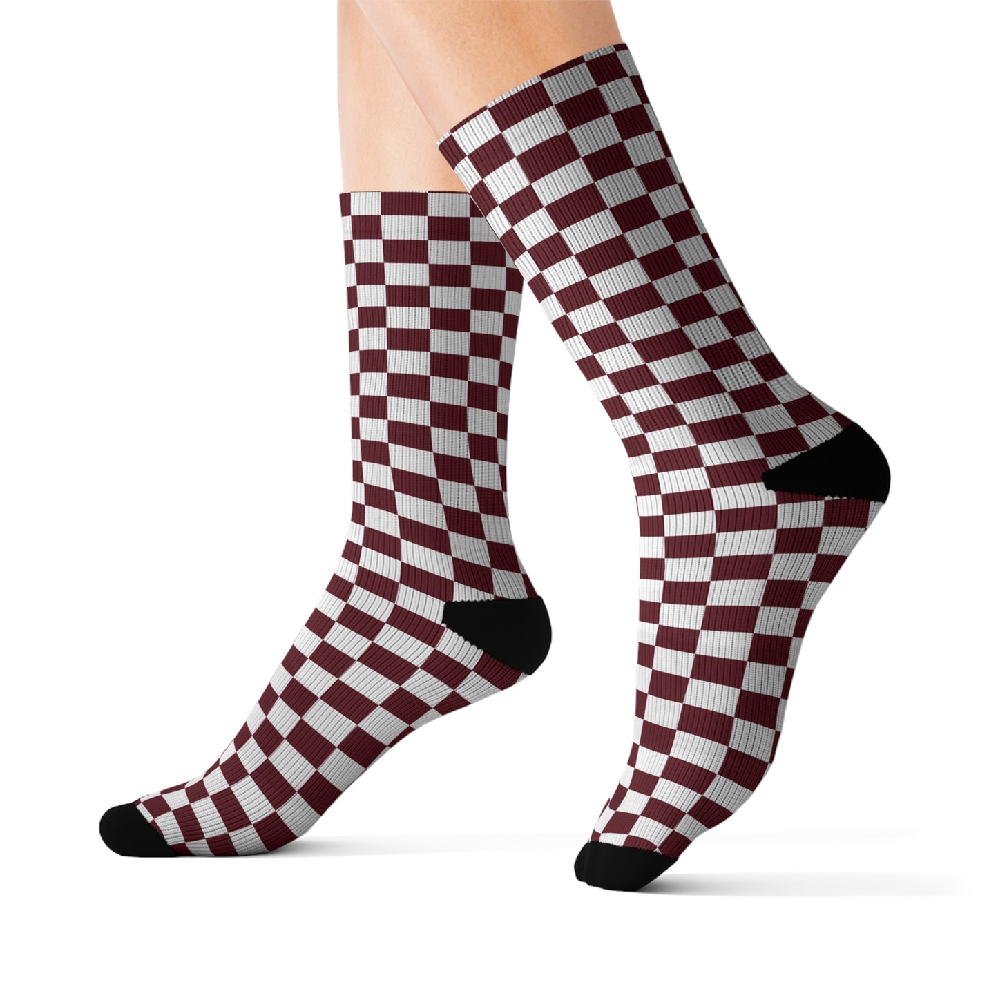 Pomegranate Check Socks