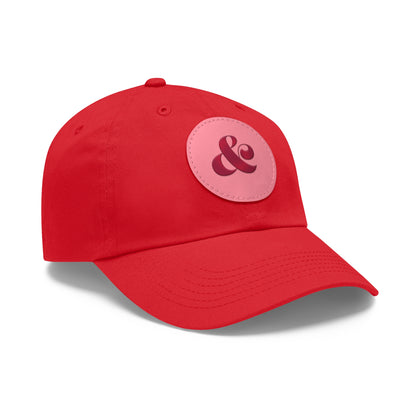 The Red Era Dad Hat with Leather Patch