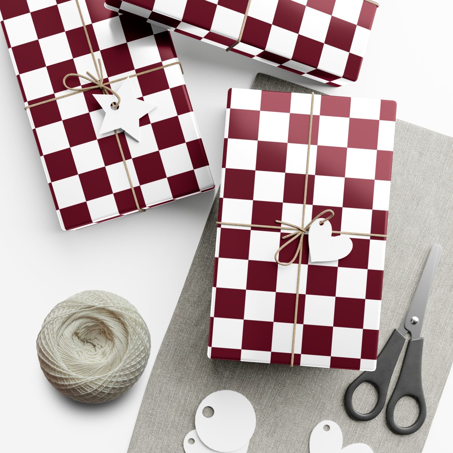 Pomegranate Check Gift Wrap Paper