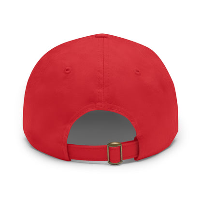 The Red Era Dad Hat with Leather Patch