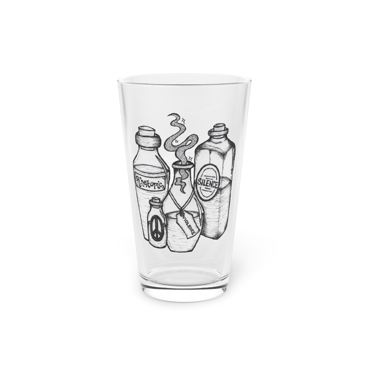 Choose Violence Pint Glass, 16oz