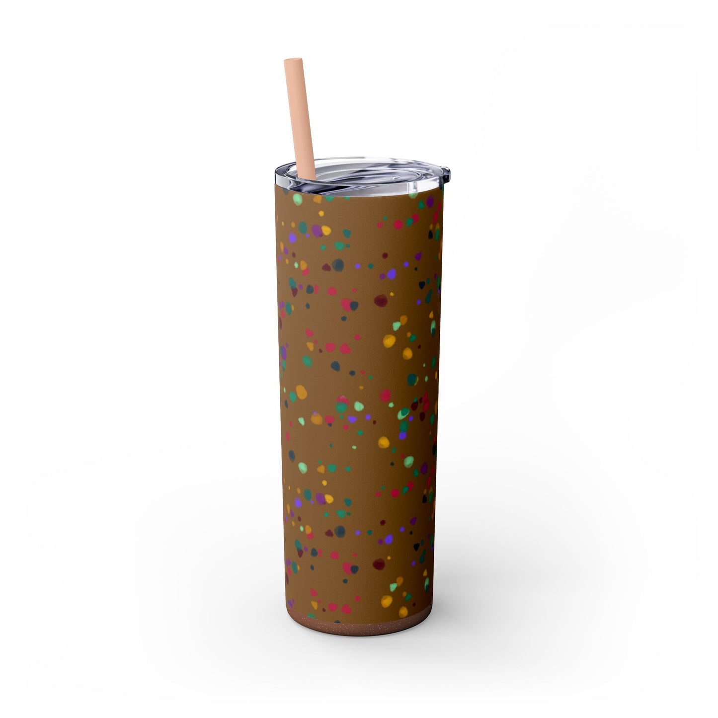 Color Chaos Skinny Tumbler with Straw, 20oz