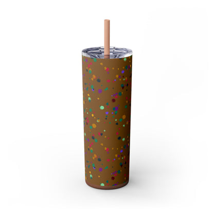 Color Chaos Skinny Tumbler with Straw, 20oz