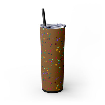 Color Chaos Skinny Tumbler with Straw, 20oz