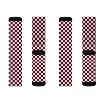 Pomegranate Check Socks