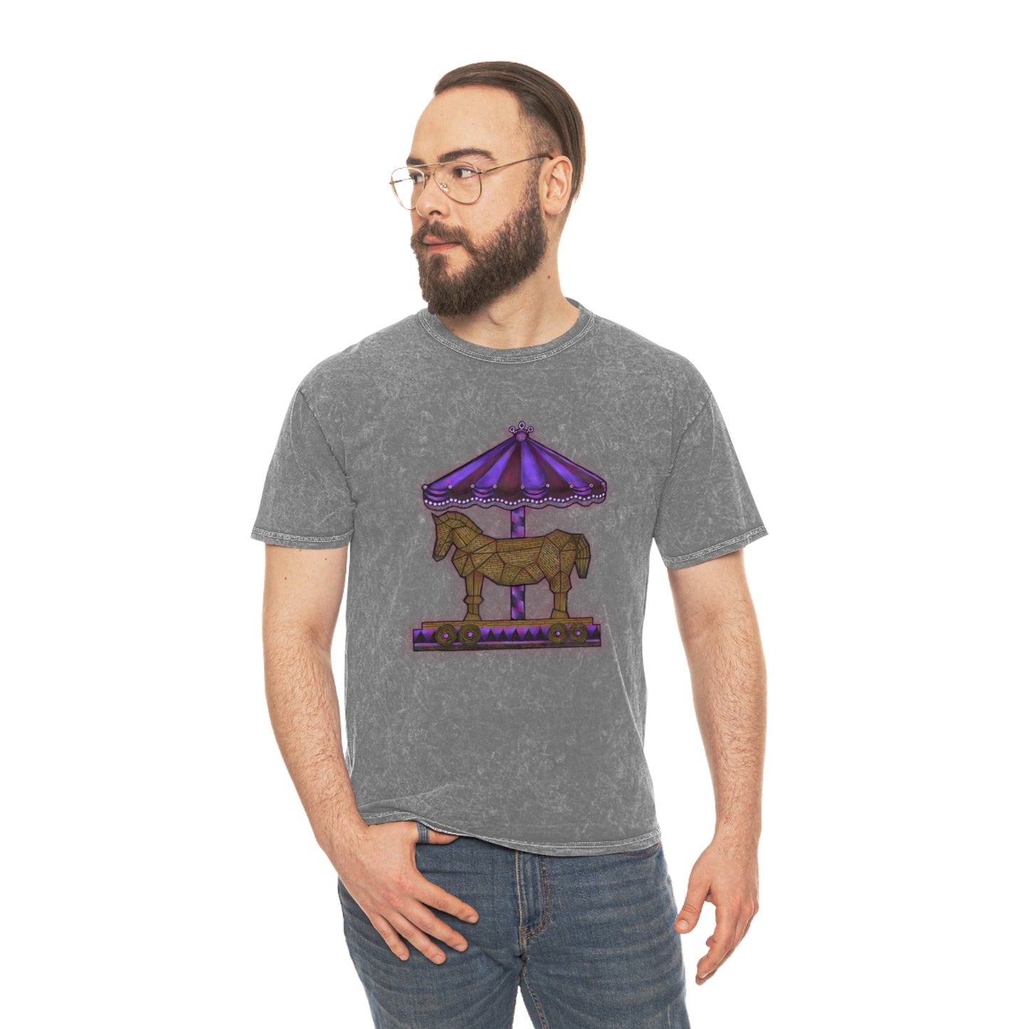 Trojan Carousel Unisex Mineral Wash T-Shirt