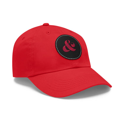 The Red Era Dad Hat with Leather Patch