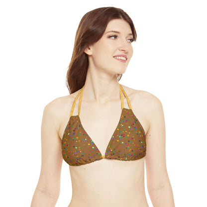 Color Chaos Strappy Triangle Bikini Top